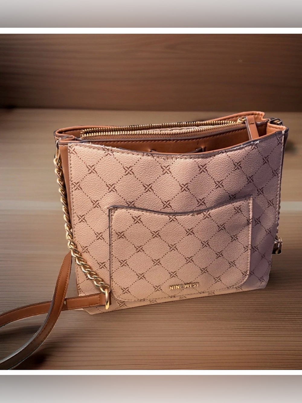 Nine West Crossbody Handbag, Adjustable Strap, Exc Exterior, Lining Stained VGUC
